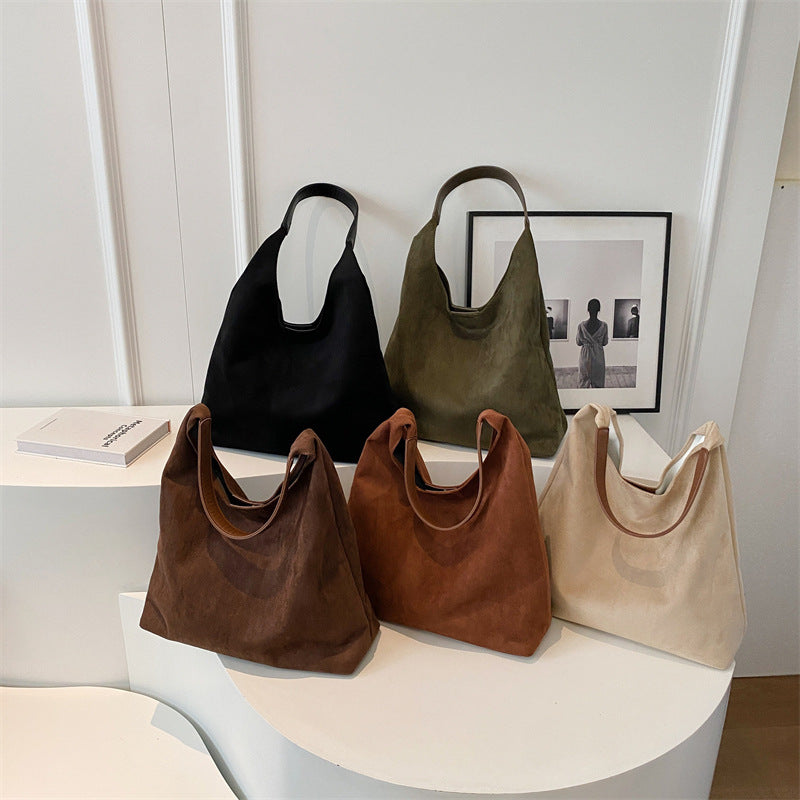 Wholesale Large capacity bag multi-color suede tote bag personalized shoulder bag